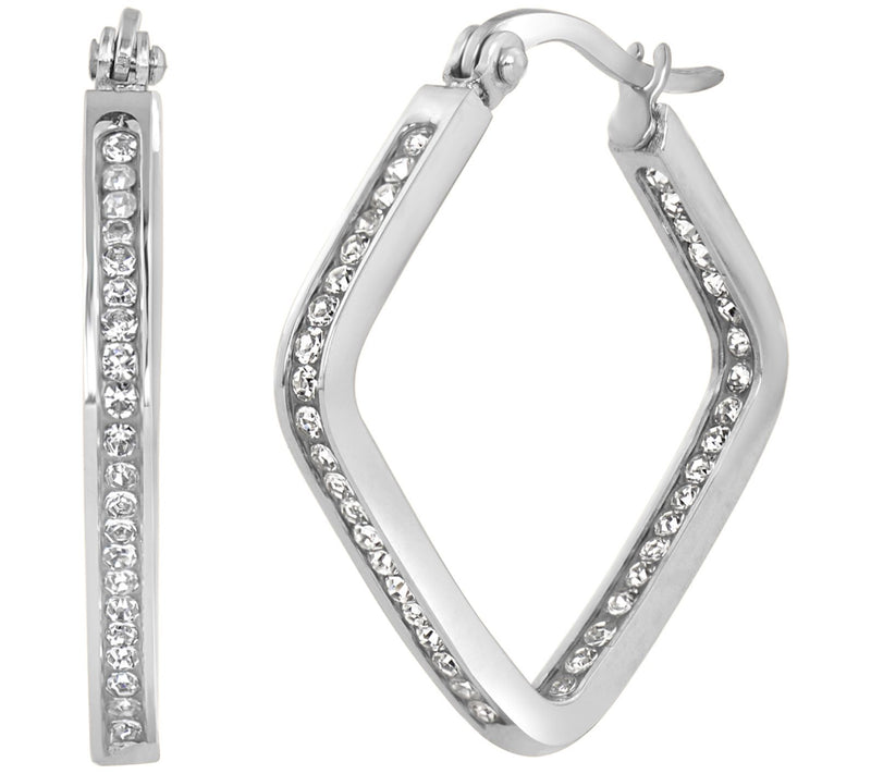 Steel by Design 1-1/8" Square Inside-Out HoopEarrings — View 8