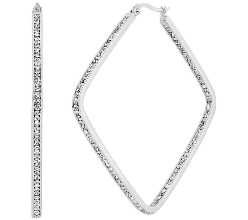 Steel by Design 2-3/8" Square Inside-Out HoopEarrings — View 8