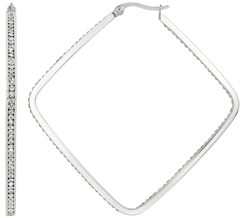 Steel by Design 2-3/8" Square Inside-Out HoopEarrings — View 5