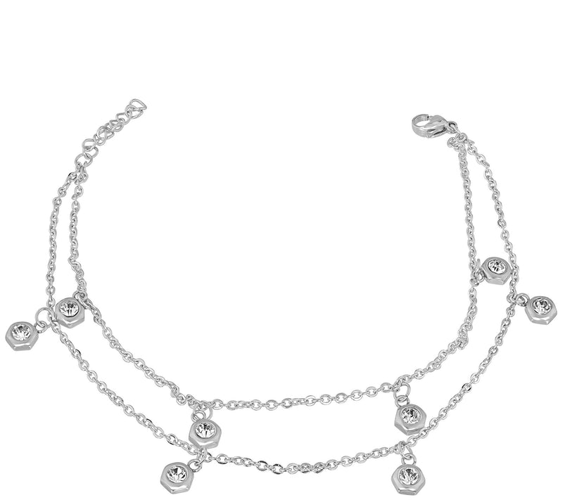 Steel by Design Hexagon & Crystal Anklet — Main view