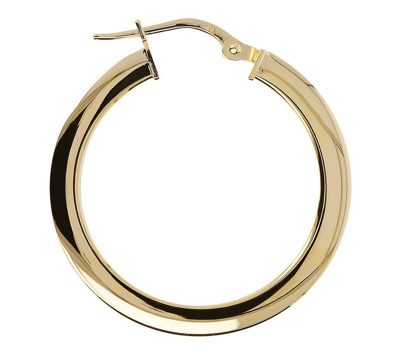Veronese 18K Clad 1" Round Polished Hoop Earrings — View 2