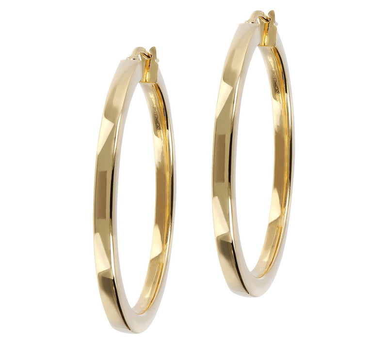 Veronese 18K Clad 1-1/2" Round Polished Hoop Earrings — Main view