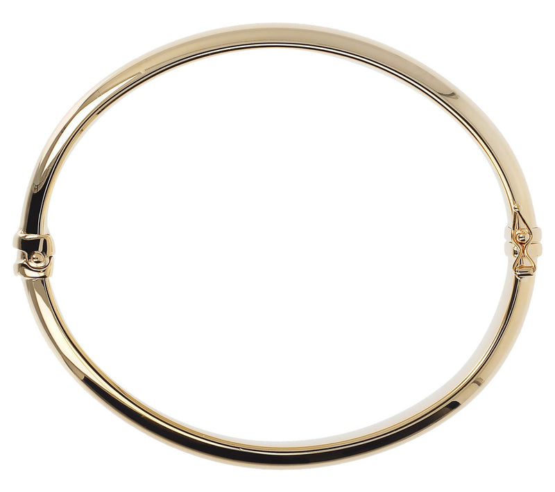 Veronese 18K Gold-Clad Polished or Satin Finished Oval Bangle — View 2