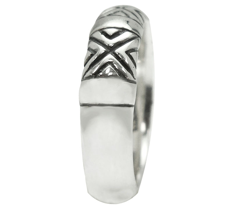 Sterling Textured Band Ring — View 3