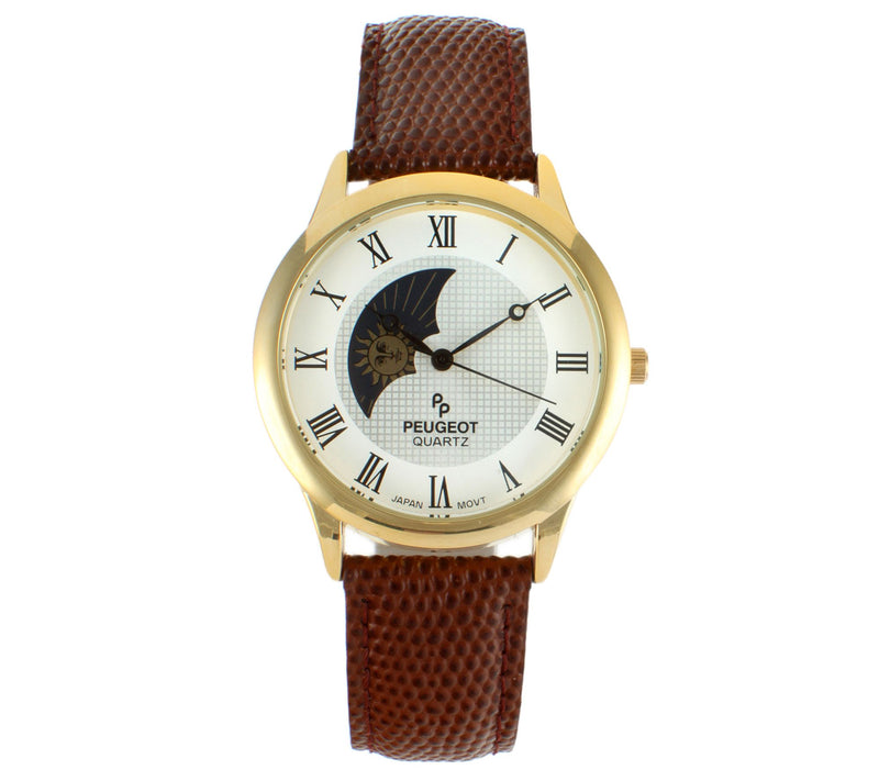 Peugeot Men's Goldtone Stainless Steel Sun MoonPhase Watch — View 7