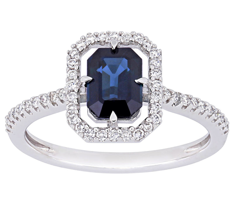 Bellini 1.15 cttw Sapphire & 1/5 cttw Diamond Halo Ring — Main view