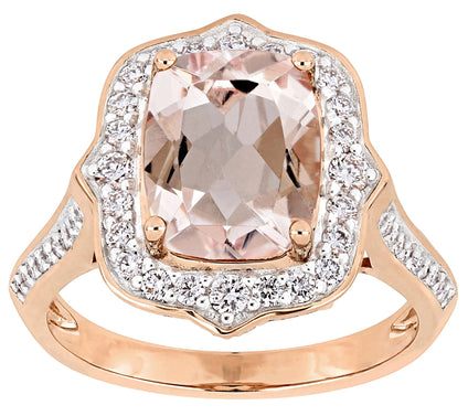 Bellini 2.65 cttw Morganite & 5/8 cttw Diamondalo Ring