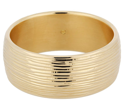BellaOro Average Textured Bold Bangle, 14K Gold Over Resin