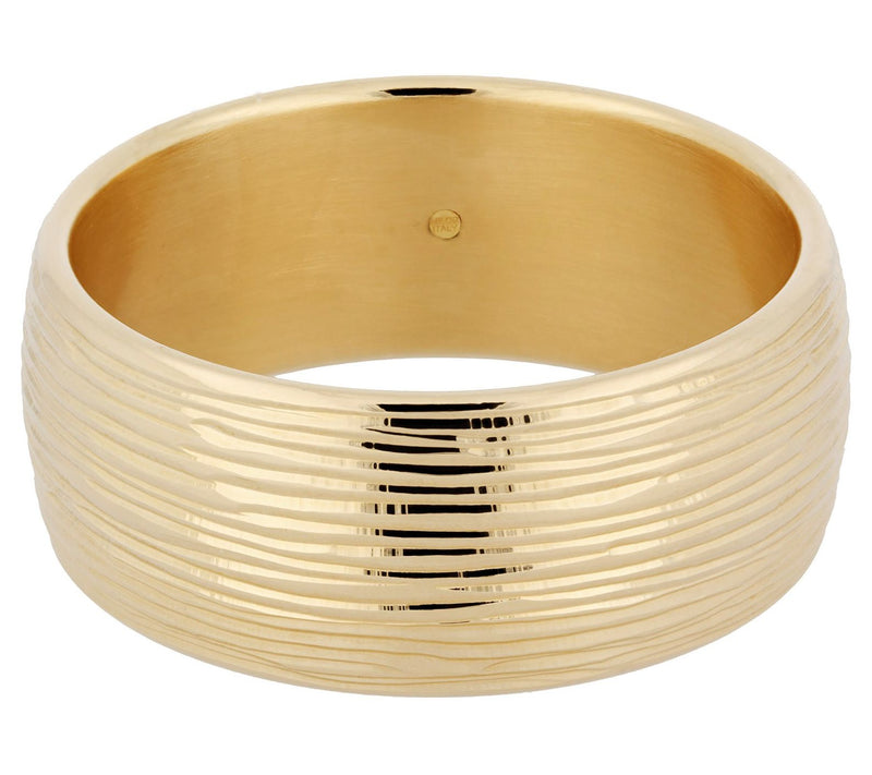 BellaOro Average Textured Bold Bangle, 14K Gold Over Resin — Main view