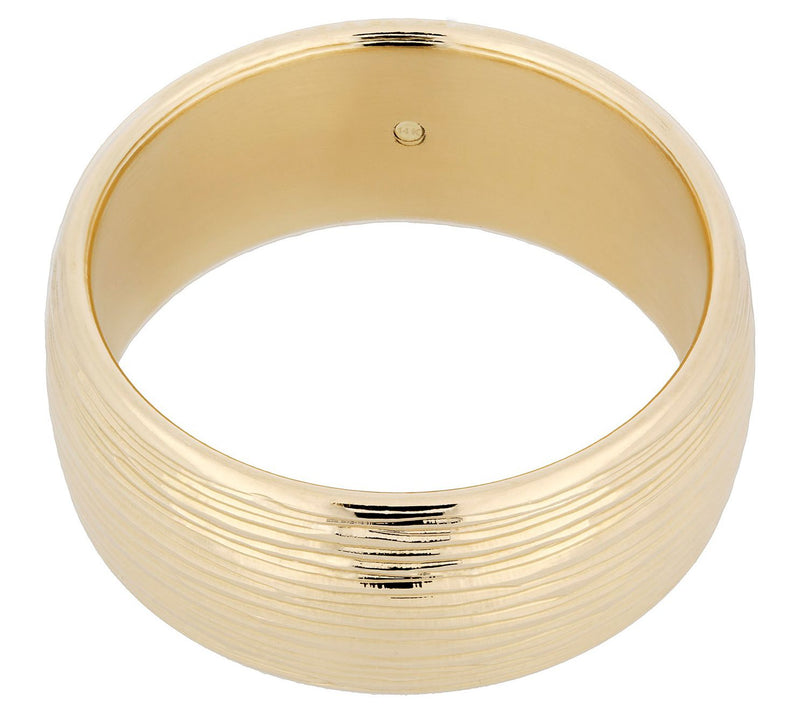 BellaOro Average Textured Bold Bangle, 14K Gold Over Resin — View 6