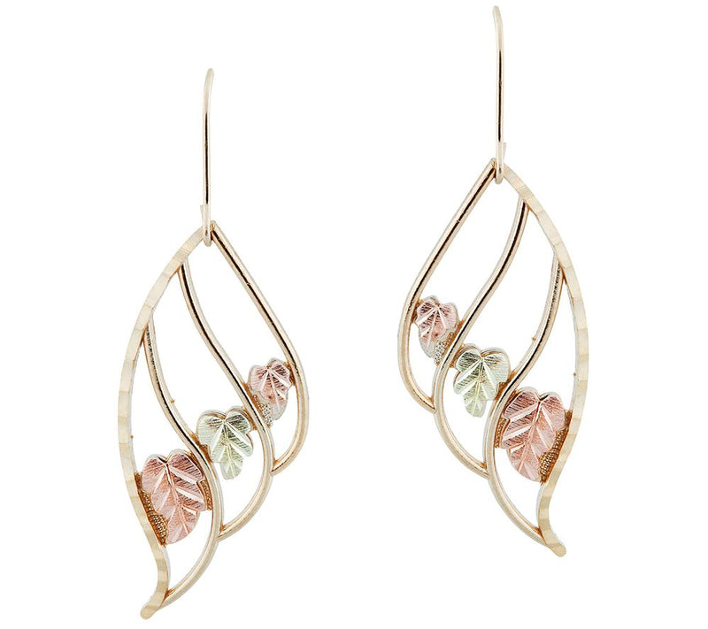 Black Hills Wing Dangle Earrings, 10K/12K Gold — Main view