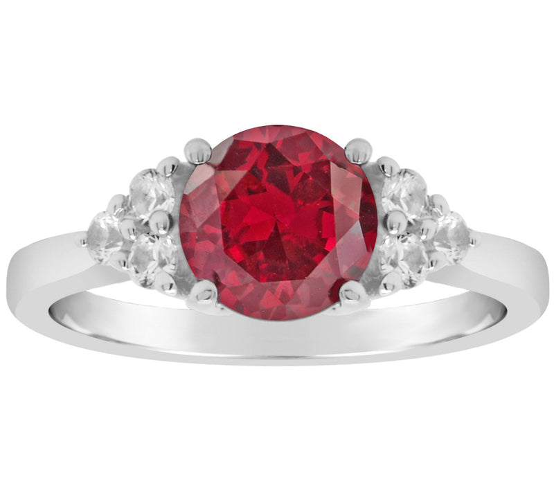 Affinity Gems Sterling Silver Round SimulatedGemstone Ring — View 11