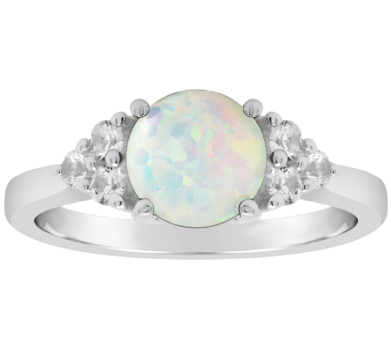 Affinity Gems Sterling Silver Round SimulatedGemstone Ring — View 9