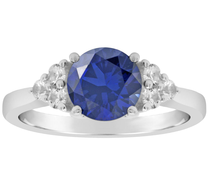 Affinity Gems Sterling Silver Round SimulatedGemstone Ring — View 5