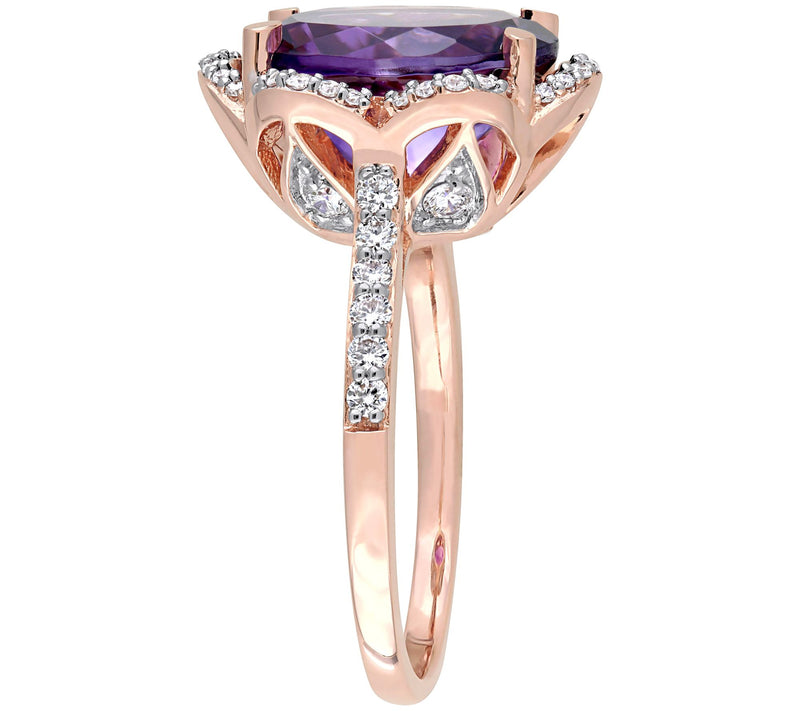 Bellini 4.00 cttw Amethyst & 4/10 cttw Diamond Cocktail Ring — View 2