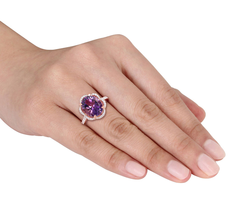 Bellini 4.00 cttw Amethyst & 4/10 cttw Diamond Cocktail Ring — View 3