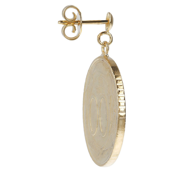 Italian Gold 10 0 Lire Coin Dan gle Earrings, 1 4K — View 8