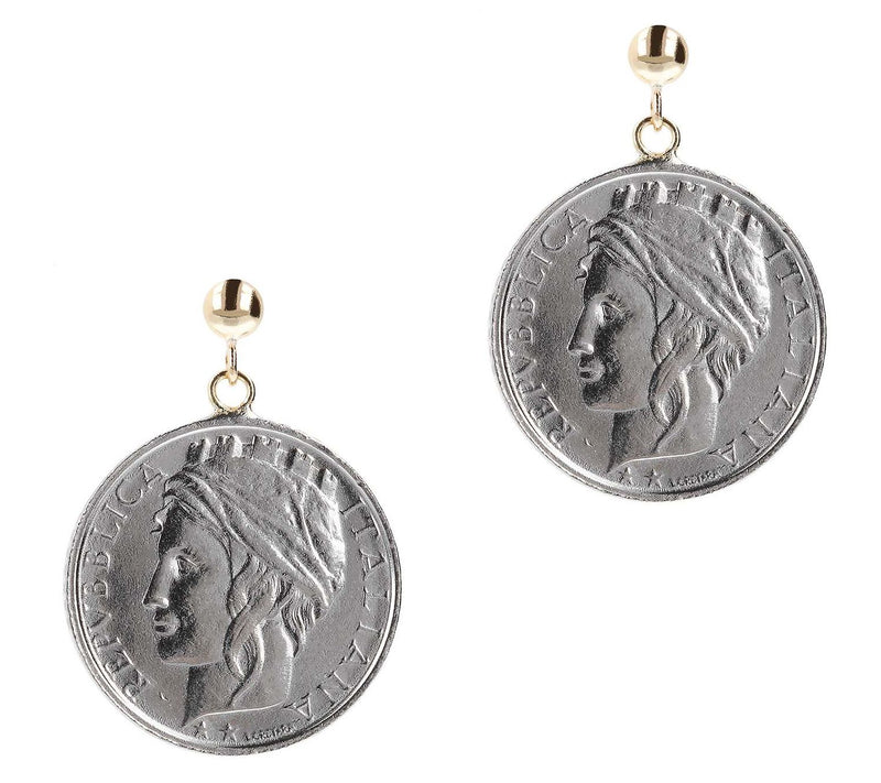 Italian Gold 10 0 Lire Coin Dan gle Earrings, 1 4K — View 5