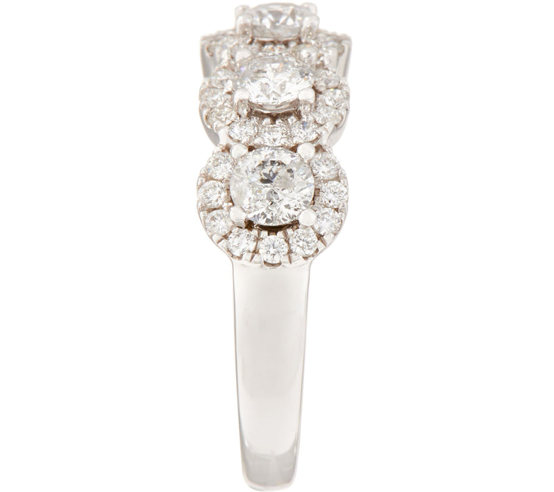 Affinity 1.40 cttw 5-Stone Halo Band Ring, 14K — View 2