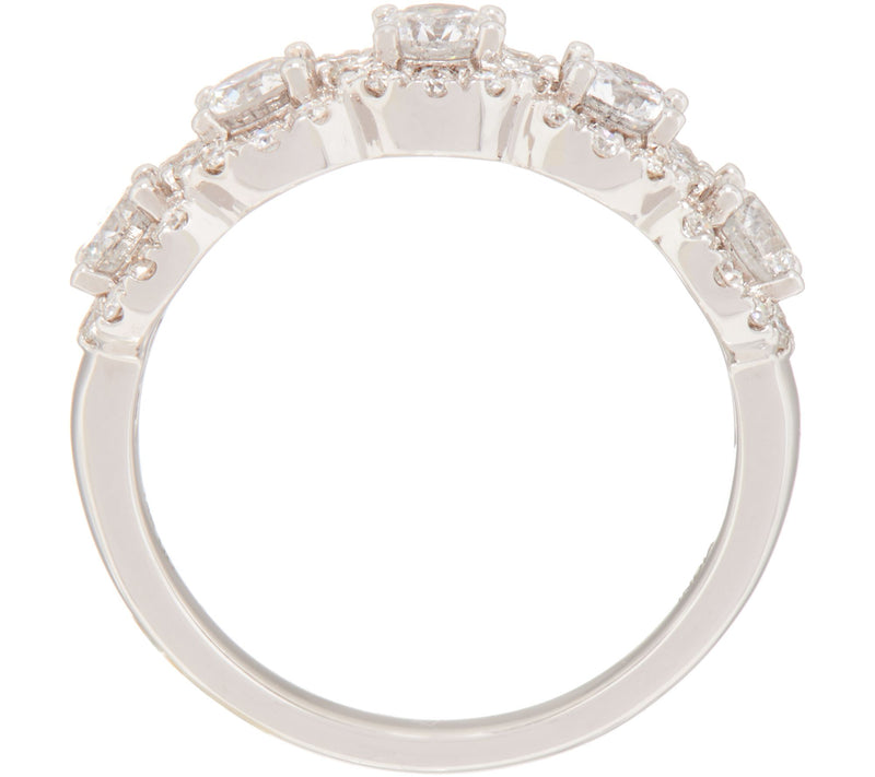 Affinity 1.40 cttw 5-Stone Halo Band Ring, 14K — View 3
