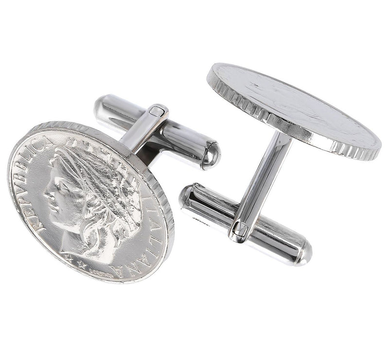 Steel by Design Men's 100-Lire Cuff Links — Main view