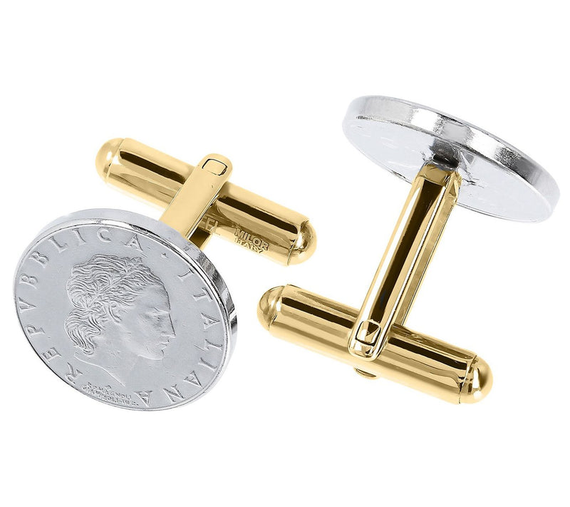 Steel By Design Men's 50-Lire Cuff Links — View 5