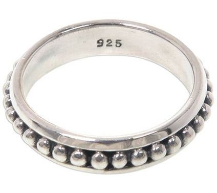 Novica Artisan Crafted Sterling Beaded Band Ring