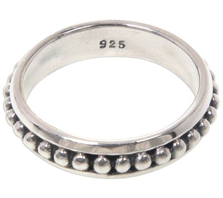 Novica Artisan Crafted Sterling Beaded Band Ring — Main view