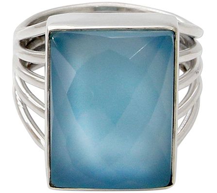 Novica Artisan Crafted Sterling Chalcedony Cocktail Ring — Main view