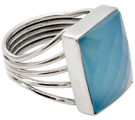 Novica Artisan Crafted Sterling Chalcedony Cocktail Ring — View 2