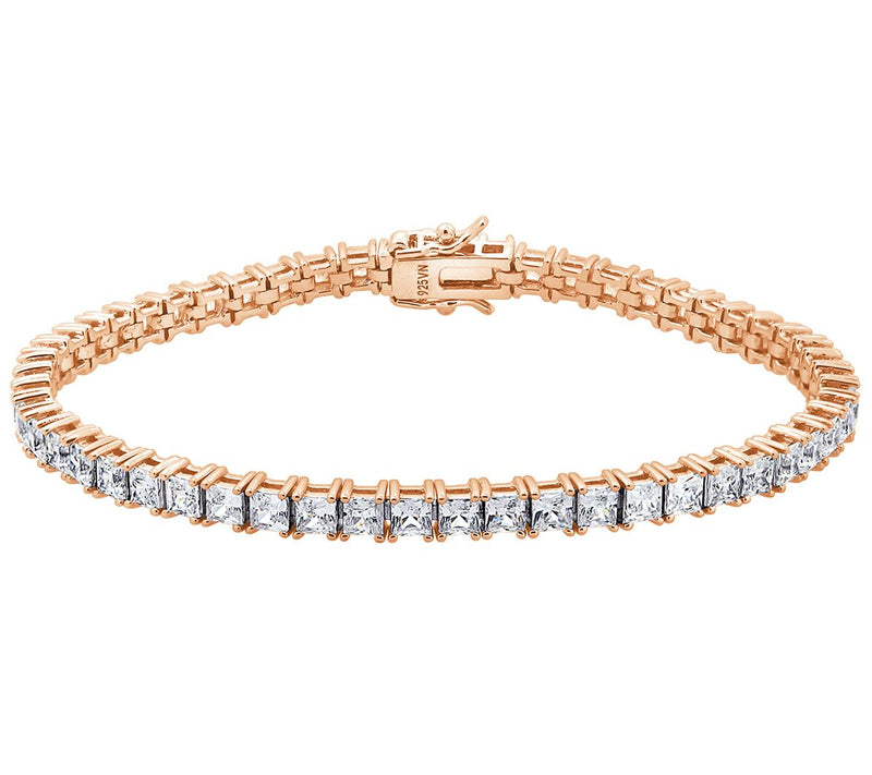Diamonique Sterling 8.50 cttw Princess-Cut Tennis Bracelet — View 5