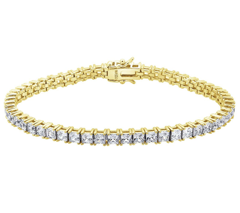 Diamonique Sterling 8.50 cttw Princess-Cut Tennis Bracelet — View 7