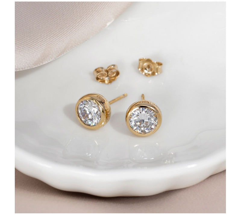 Diamonique Sterling 2.00 cttw Round Bezel Set Stud Earrings — View 10