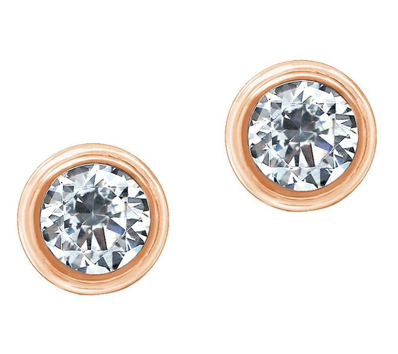 Diamonique Sterling 2.00 cttw Round Bezel Set Stud Earrings — View 7