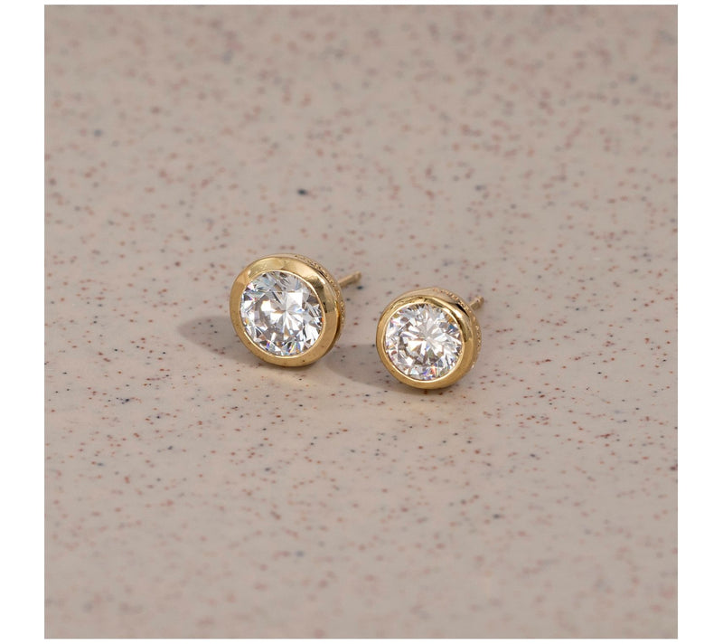 Diamonique Sterling 2.00 cttw Round Bezel Set Stud Earrings — View 11
