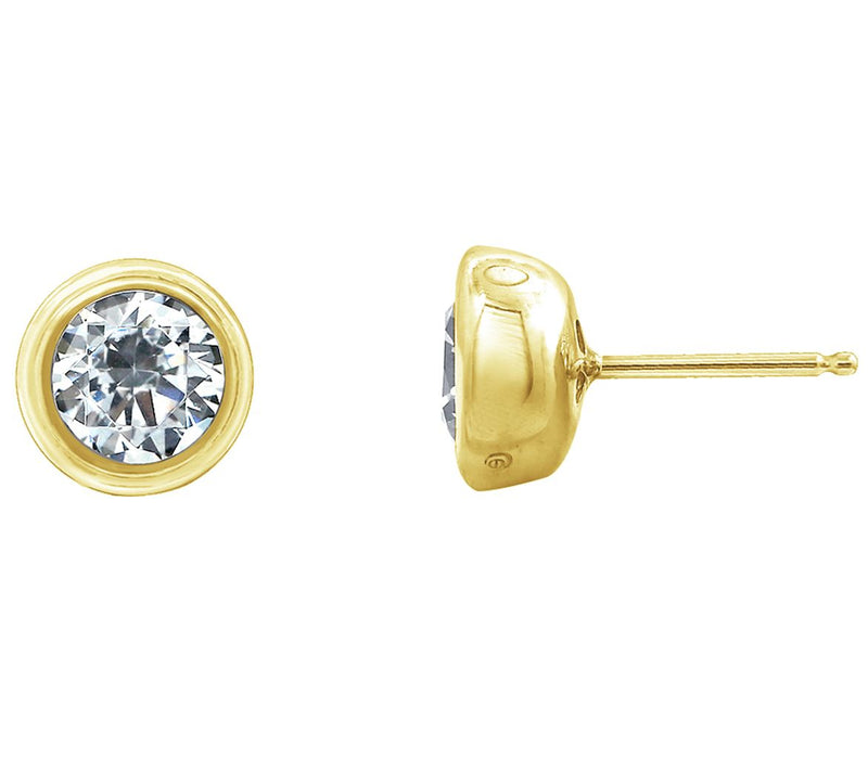 Diamonique Sterling 2.00 cttw Round Bezel Set Stud Earrings — View 8