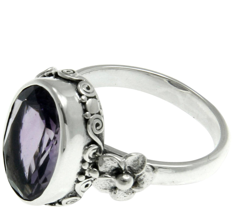 Novica Artisan Crafted Sterling Amethyst Ring — View 2