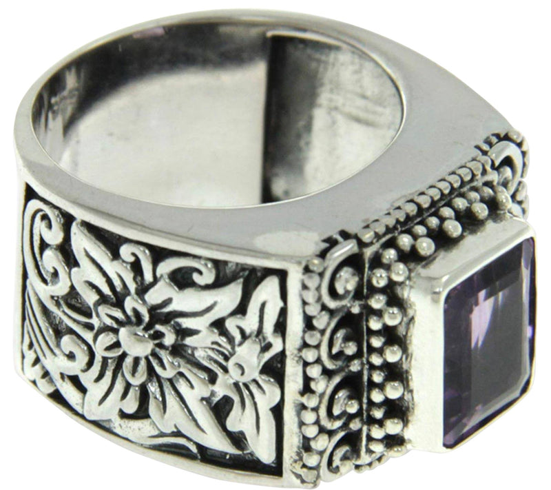 Novica Artisan Crafted Sterling Amethyst Cocktail Ring — View 2