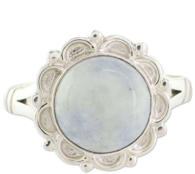 Novica Artisan Crafted Sterling Jade Ring — View 2
