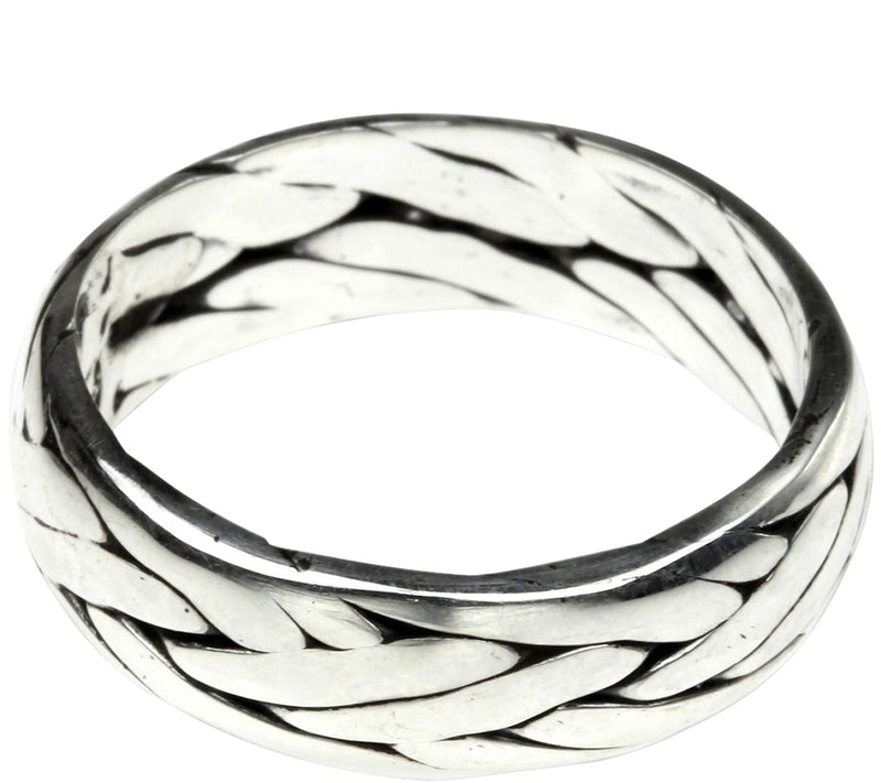 Novica Artisan Crafted Sterling Braided Band Ring — Main view