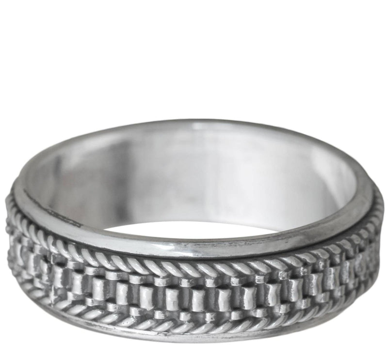 Novica Artisan Crafted Sterling Raised D esignBand Ring — Main view