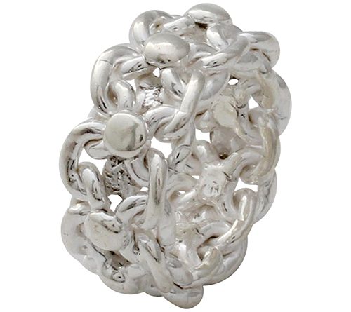 Novica Artisan Crafted Sterling Floral Band Ring — View 2