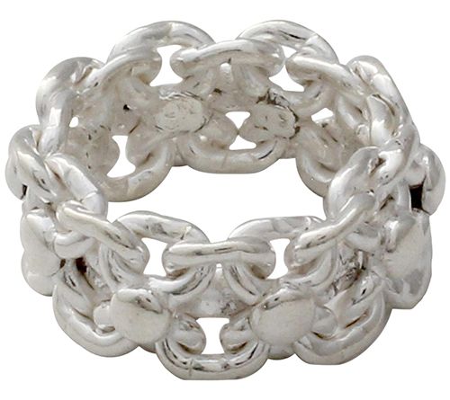 Novica Artisan Crafted Sterling Floral Band Ring — Main view