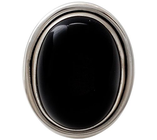 Novica Artisan Crafted Sterling Oval Onyx Ring — View 2