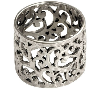 Novica Artisan Crafted Sterling Wide Scroll Band Ring