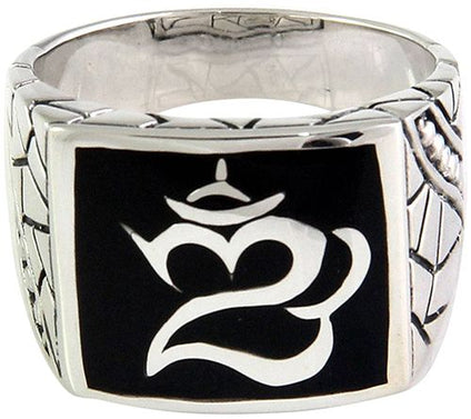 Novica Artisan Crafted Men's Sterling Om Signet Ring