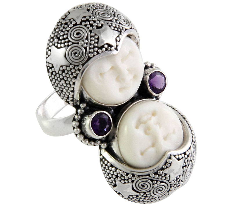 Novica Artisan Crafted Sterling Double Visage Ring — Main view