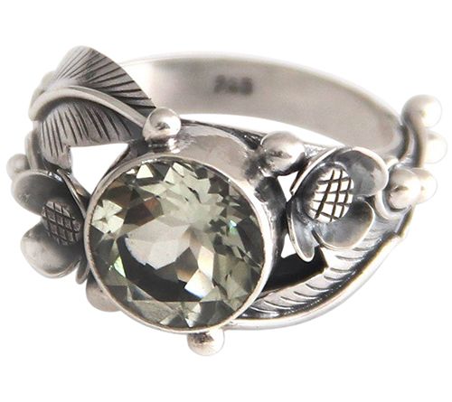Novica Artisan Crafted Sterling 3.00 ct Prasiolite Ring — Main view
