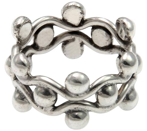 Novica Artisan Crafted Sterling Beaded B and Ring — Main view