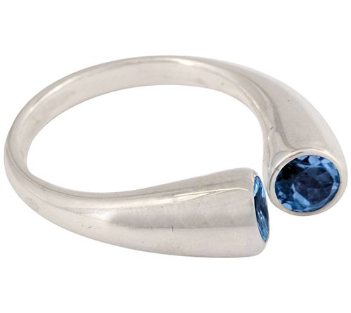 Novica Artisan Crafted Sterling 2.00 Blue T opaz Ring — View 2